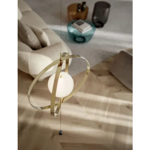 Lampada da terra Papillon Cielo-Terra in acciaio e vetro di Bontempi