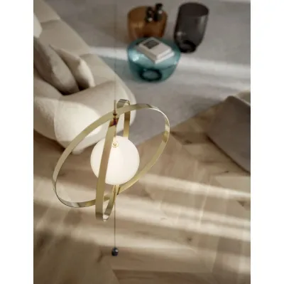 Lampada da terra Papillon Cielo-Terra in acciaio e vetro di Bontempi