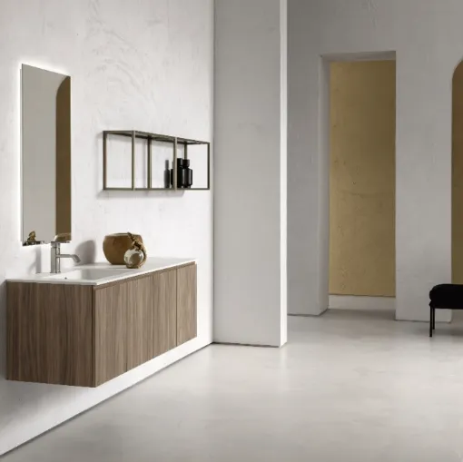 Mobile da Bagno sospeso in nobilitato effetto legno B-GO BG025 di Compab