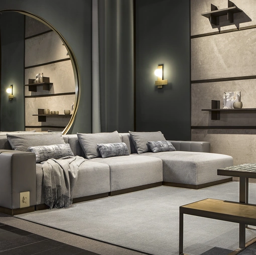 Divano con penisola Vietri di Cantori