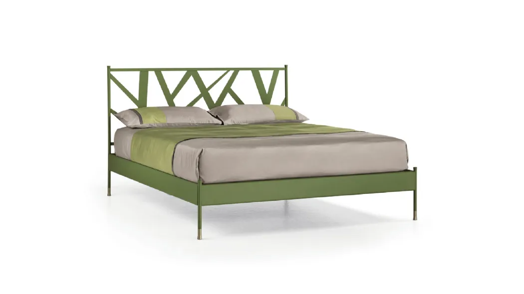 Letto con testiera intrecciata Bamboo di Cantori