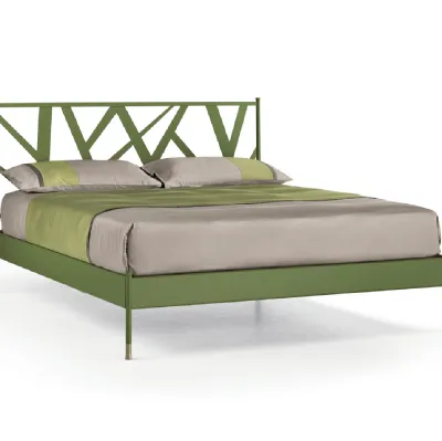 Letto con testiera intrecciata Bamboo di Cantori