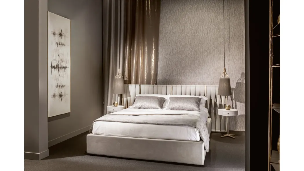 Letto con testiera e box contenitore Twist di Cantori