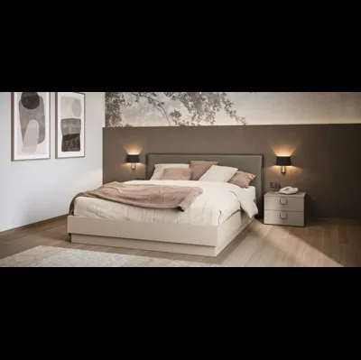 Letto matrimoniale con testiera rivestita in ecopelle Isla di Cinquanta3