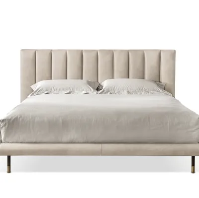 Letto Mirage Easy in pelle con testiera trapuntata di Cantori