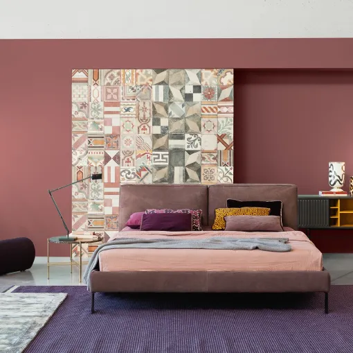Letto Slim 018 con testiera di Flexteam