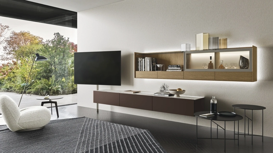 Parete Attrezzata Cabaret Glass 01 di Sangiacomo