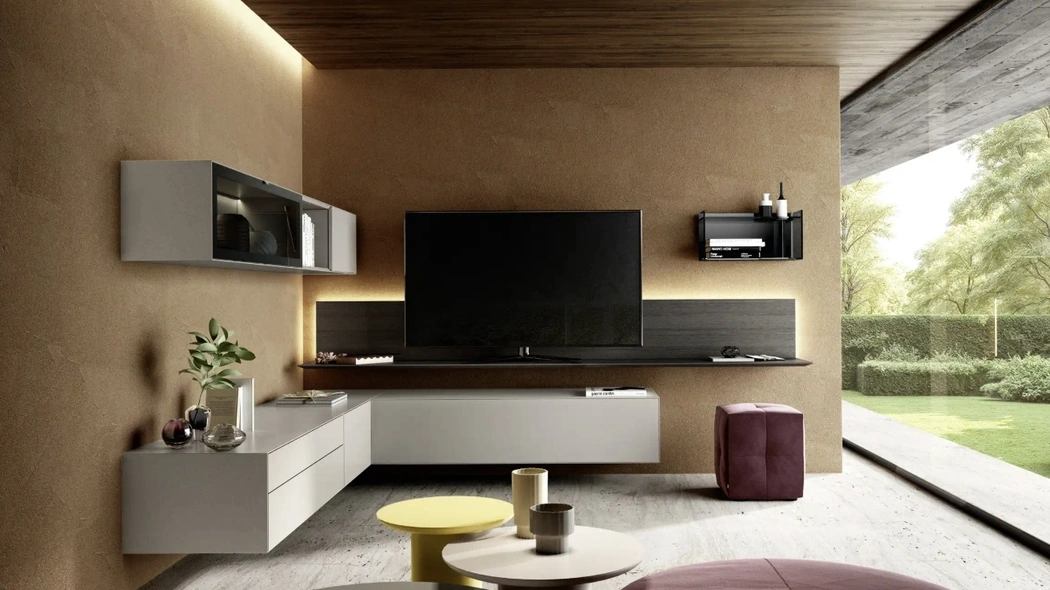 Parete Attrezzata angolare Domino 05 di Sangiacomo