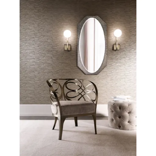 Poltroncina di design Noè con base e schienale in ferro di Cantori