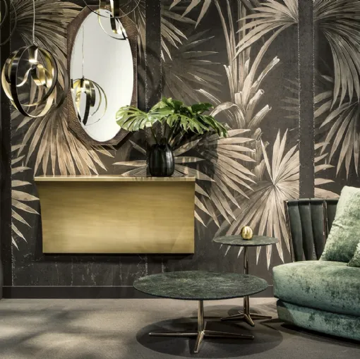 Poltroncina in pelle e tessuto Twist di Cantori