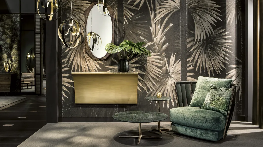 Poltroncina in pelle e tessuto Twist di Cantori