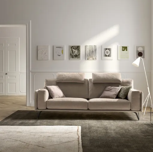 Divano lineare moderno in tessuto Living Bright di Samoa