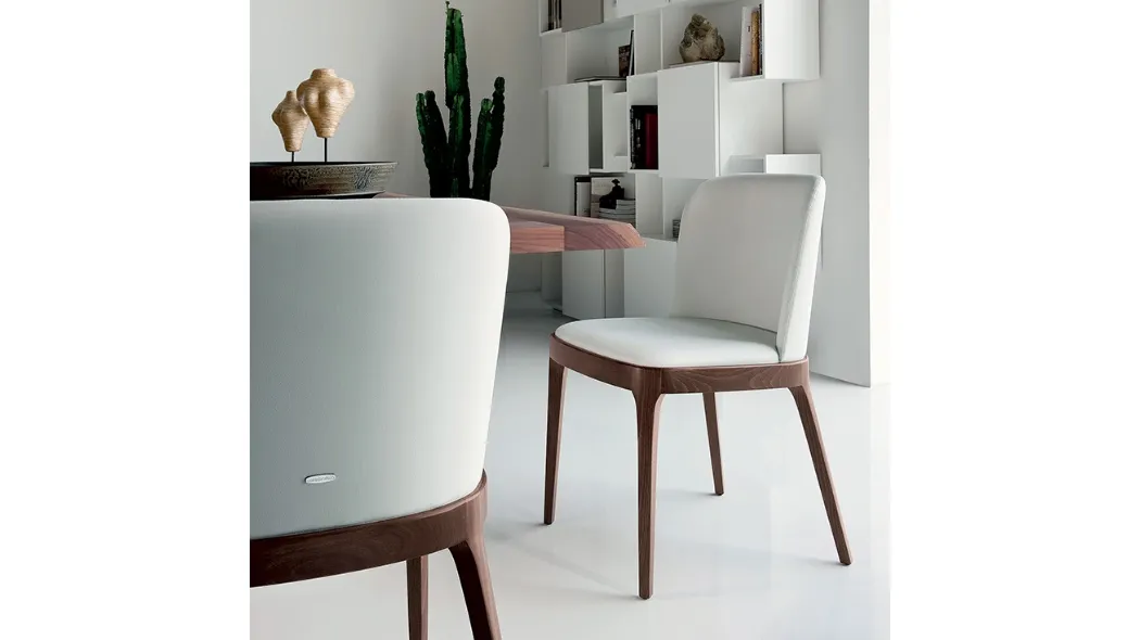 Sedia in pelle senza braccioli Magda di Cattelan Italia