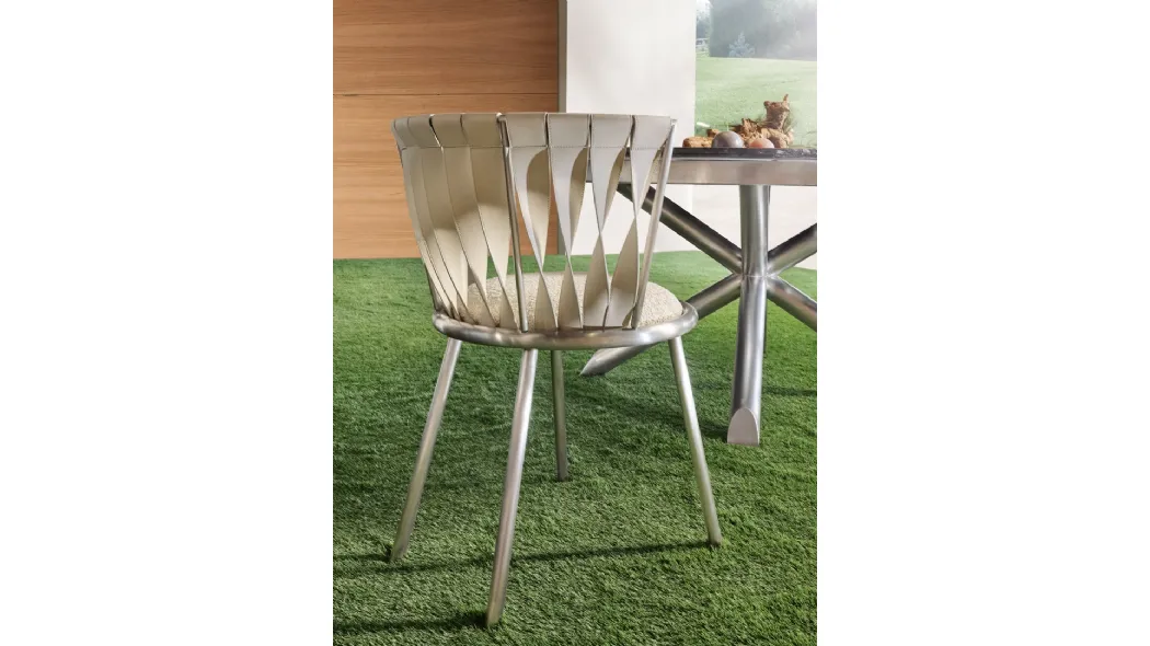 Sedia Twist in pelle di Cantori