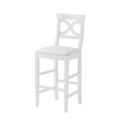 Sgabello Victory in faggio laccato opaco con seduta in ecopelle imbottita di Veneta Cucine