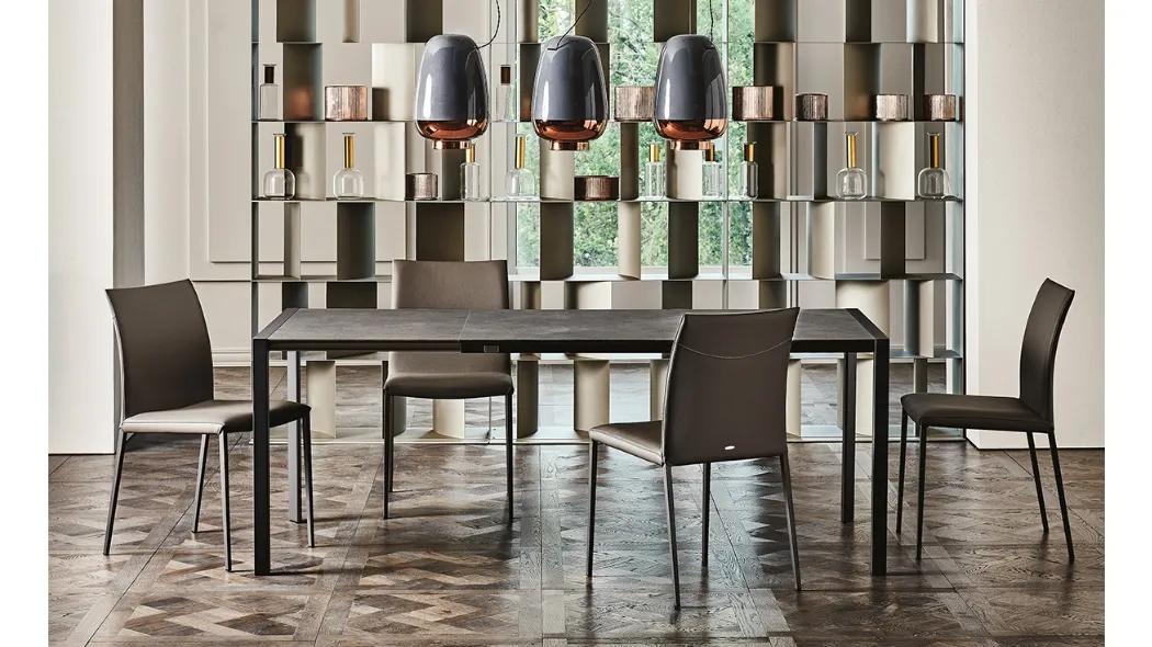 Tavolo allungabile con struttura in acciaio e piano in laminato Pedro Drive di Cattelan Italia