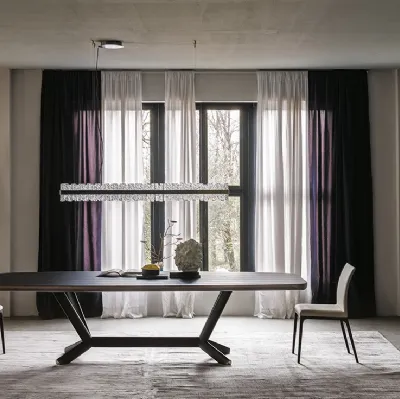 Tavolo rettangolare in legno con base in acciaio Planer Wood di Cattelan Italia