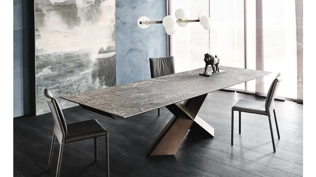 Tavolo allungabile con piano in ceramica Tyron Keramik Drive di Cattelan Italia