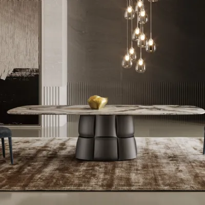 Tavolo Palazzo con top in marmo e base in poliuretano di Bonaldo