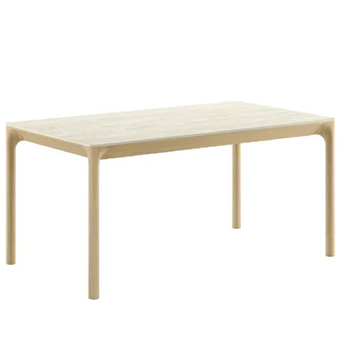 Tavolo allungabile Zeno Caranto con piano in ceramica e base in legno di Veneta Cucine