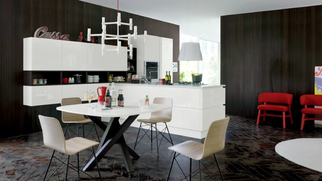 Cucina Moderna con penisola Oyster 07 di Veneta Cucine