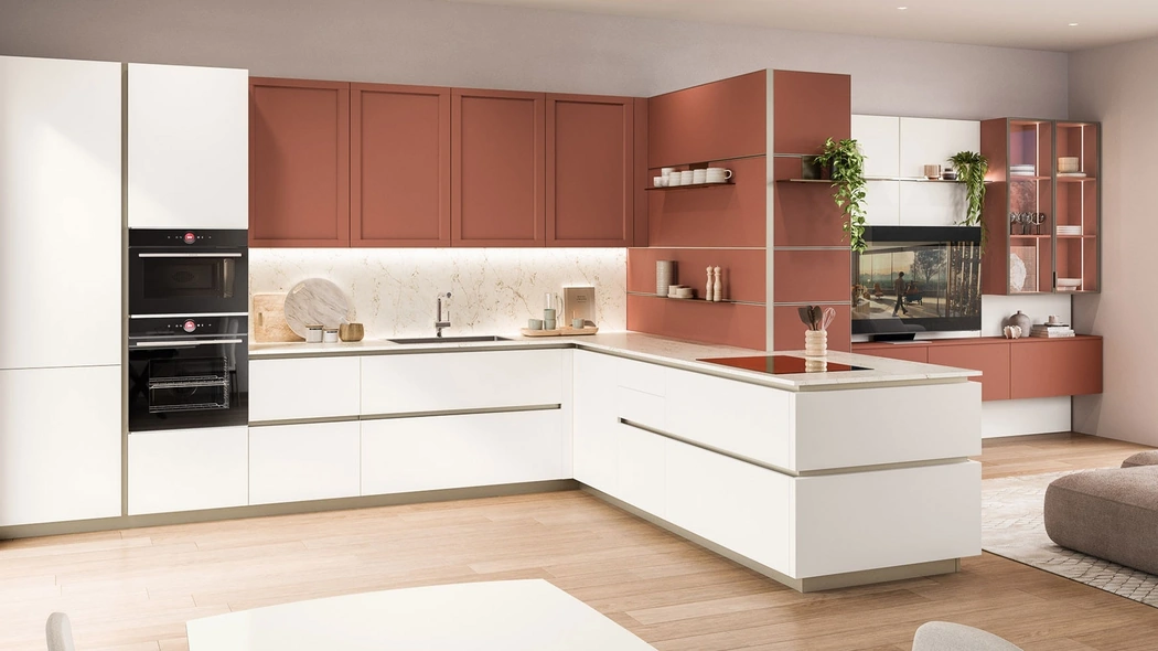 Cucina Moderna con penisola Lounge 01 di Veneta Cucine